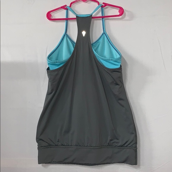 Ivivva by Lululemon Size 12 gray/teal top w/bra - Picture 2 of 7